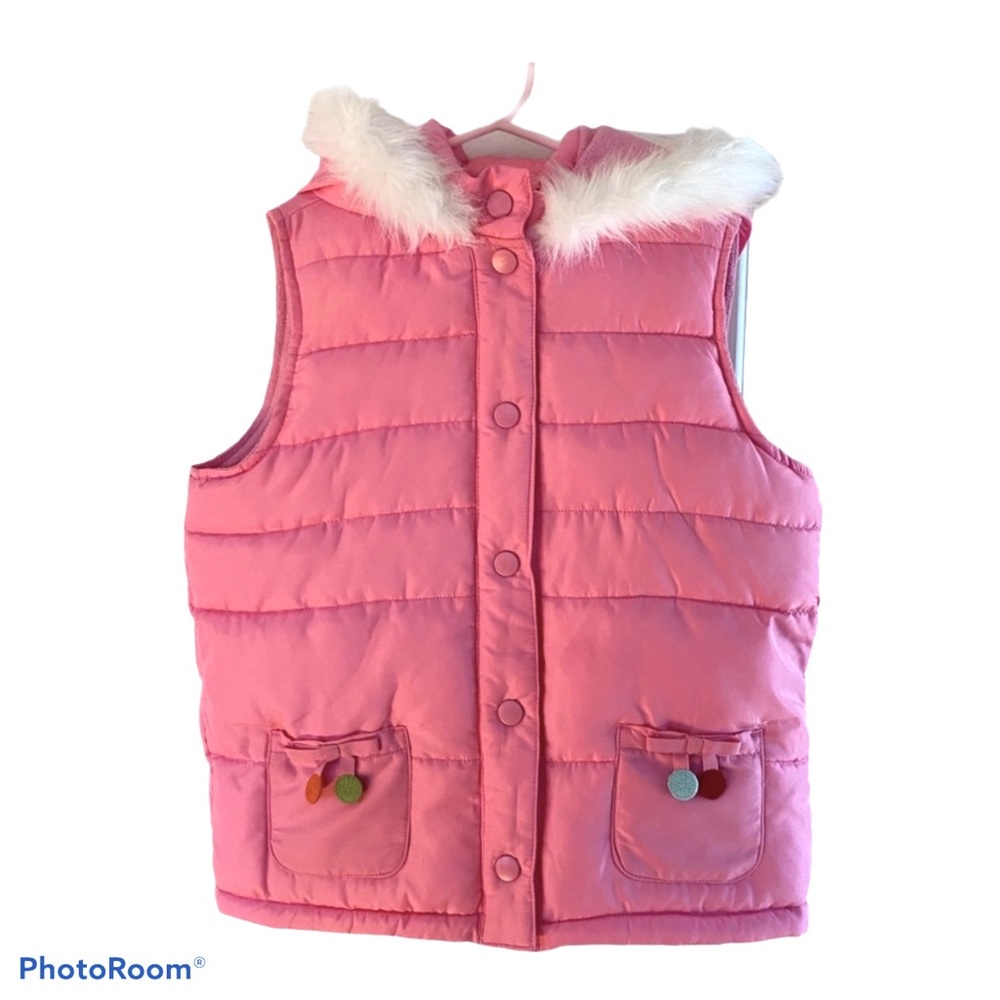 Gymboree Cozy Cutie Puffer Pink Hooded Vest 10–12